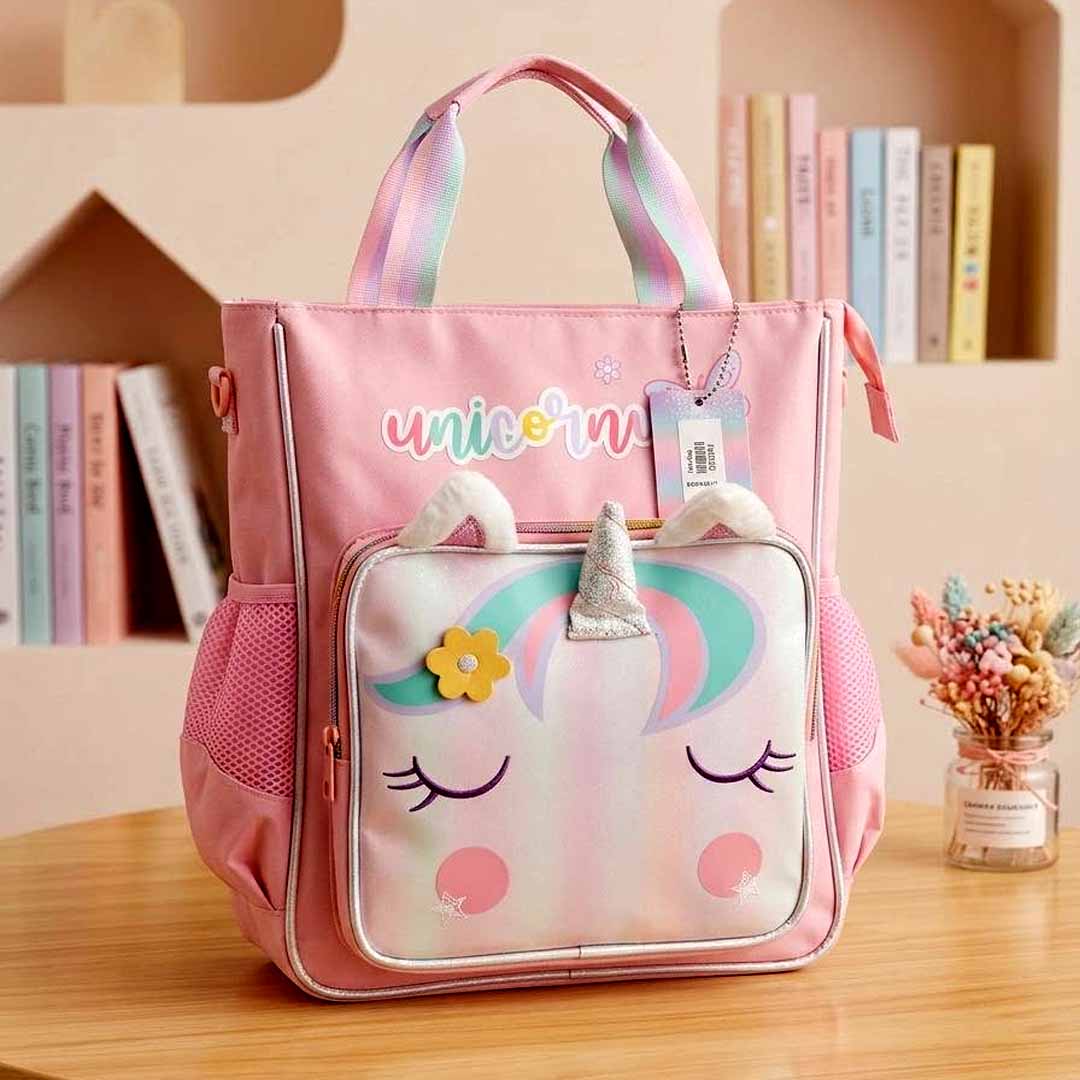 Vest Unicorn Kids Backpack (32 x 26 cm) | Cute Unicorn-Themed School & Activity Bag with Side Mesh Pockets
