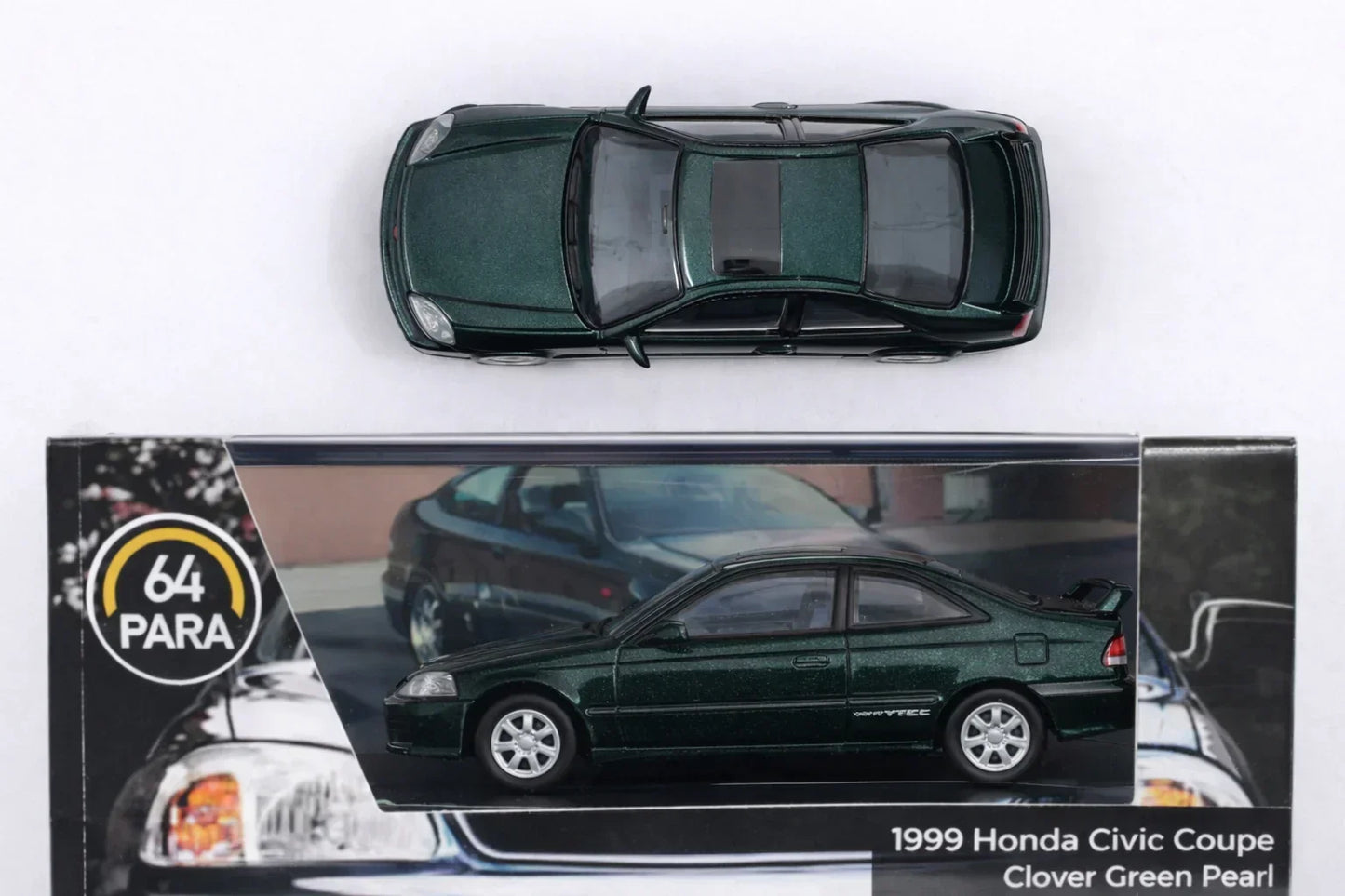 PARA64 1:64 Honda Civic Coupe 1999 Clover Green Pearl Diecast Model Car – JDM Classic Collectible