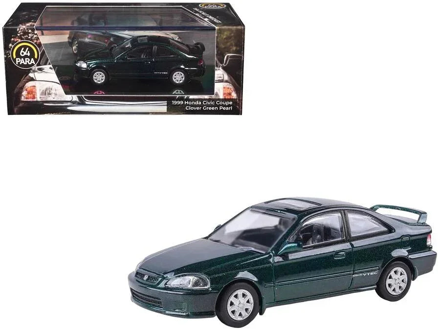PARA64 1:64 Honda Civic Coupe 1999 Clover Green Pearl Diecast Model Car – JDM Classic Collectible