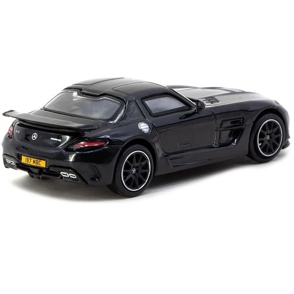Tarmac Works GLOBAL64 1:64 Mercedes-Benz SLS AMG Coupe Black Series Black Metallic Diecast Model Car