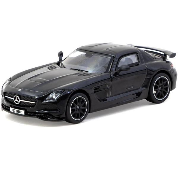 Tarmac Works GLOBAL64 1:64 Mercedes-Benz SLS AMG Coupe Black Series Black Metallic Diecast Model Car