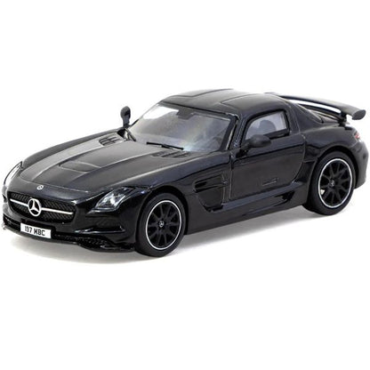 Tarmac Works GLOBAL64 1:64 Mercedes-Benz SLS AMG Coupe Black Series Black Metallic Diecast Model Car