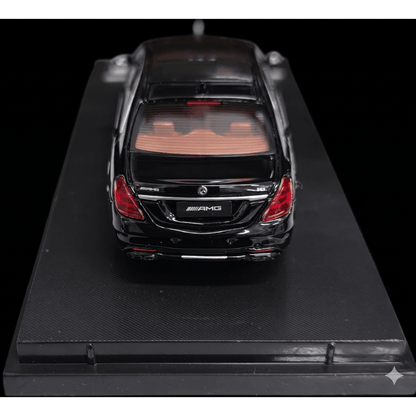 RM 1:64 Mercedes-Benz Mercedes-AMG S63 W222 Open Roof Black Die-Cast Model Car | Premium Luxury Sedan Collectible
