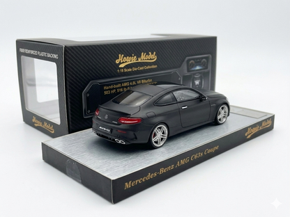 Howie Model 1:64 Mercedes-Benz AMG C63 S Coupe Diecast Model Car – Matte Black Premium Collector Edition