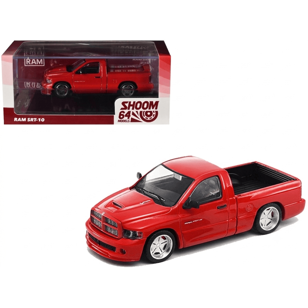 Shoom64 Models 1:64 Dodge Ram SRT-10 Pickup Truck Diecast Model Car | Red & Silver Colour Variants