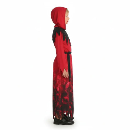 Halloween Skeleton Robe Costume – Hell Skull Outfit for Kids & Adults