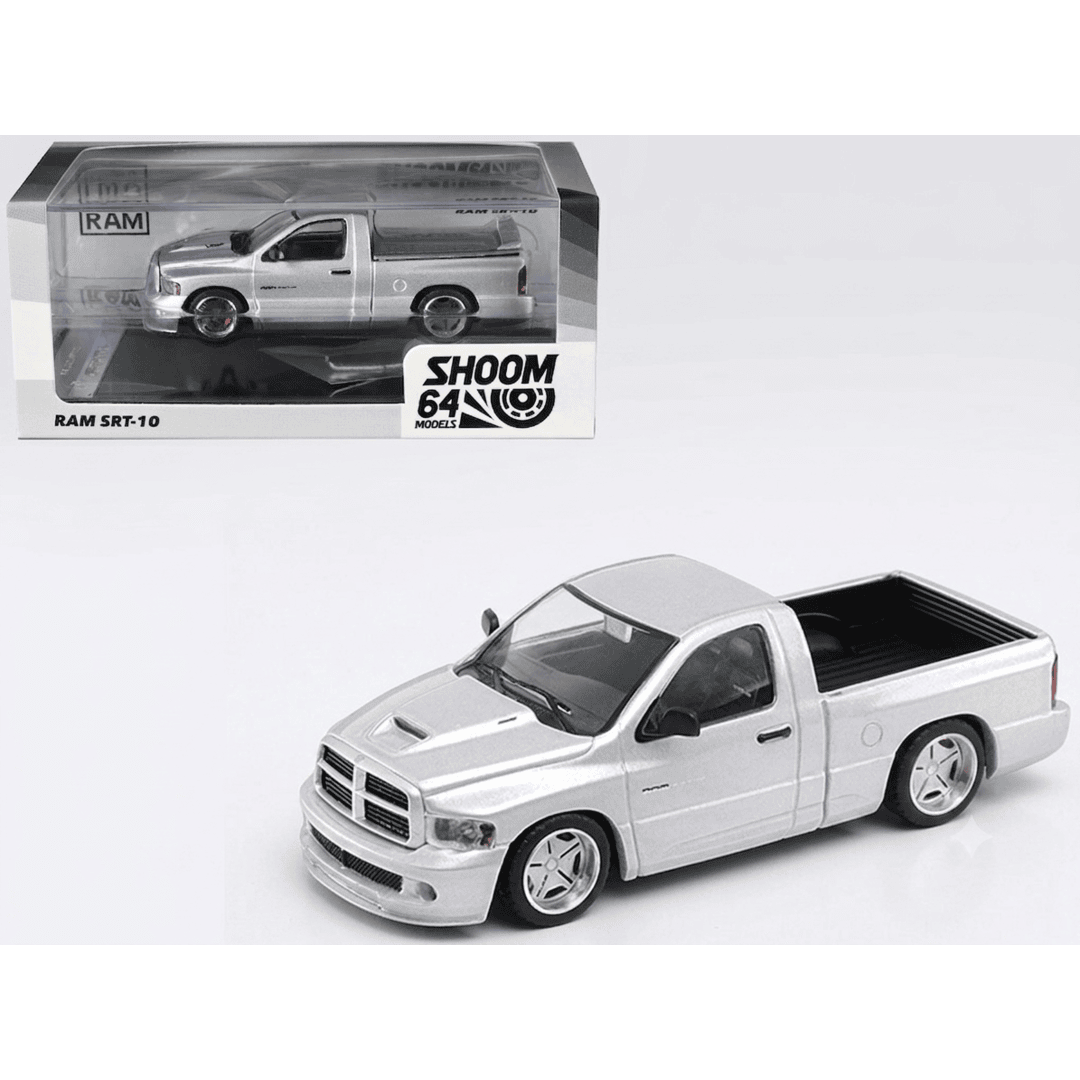 Shoom64 Models 1:64 Dodge Ram SRT-10 Pickup Truck Diecast Model Car | Red & Silver Colour Variants