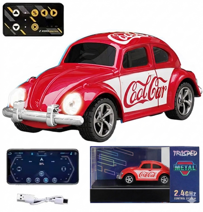 Trasped 1:64 Mini RC Car CoolCar HG4-108 – Pocket Size Remote Control Car with LED Lights, App Control & Rechargeable Battery (3 Colors)