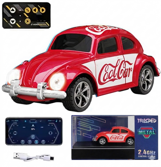 Trasped 1:64 Mini RC Car CoolCar HG4-108 – Pocket Size Remote Control Car with LED Lights, App Control & Rechargeable Battery (3 Colors)