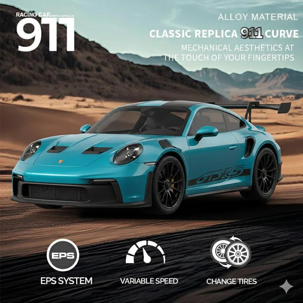 Hstar 1:43 RC Drift Car  2.4GHz 4WD Alloy 20 km/h High-Speed RC Racing Car with Gyro – (Light Blue)