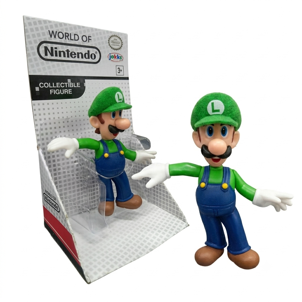 Jakks Pacific World of Nintendo Mini Luigi Collectible Figure 2.5 Inch | Official Nintendo Action Figure for Kids & Collectors