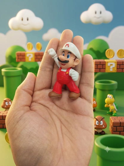 Jakks Pacific World of Nintendo Fire Mario Collectible Mini Figure | Official Nintendo Licensed Action Figure For Kids 2.5 Inch