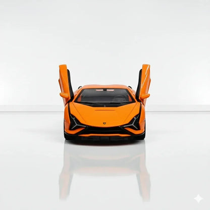 RMZ Hobby 1:32 Lamborghini Sian SKP 37 Die-Cast Model Car – Orange with Openable Doors, Light & Sound (664986) - Jaiman Toys
