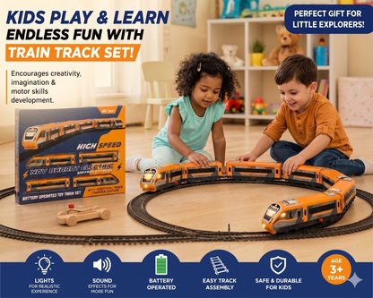 Centy Nav Bharat Electric Saffron Express Toy Train Set | Battery Operated | Age 3+