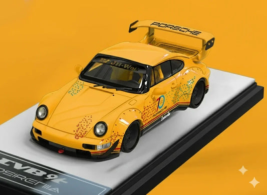 BSC 1:64 Porshce Cinderella Yellow RWB964 70th Anniversary Edition Regular Edition Diecast Car