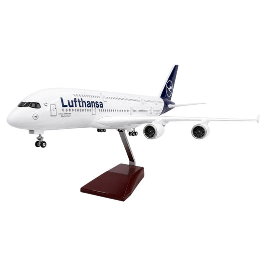Lufthansa Airbus A380 1:160 Scale Diecast Aeroplane Display Model with LED Light | Premium Aircraft Replica with Display Stand