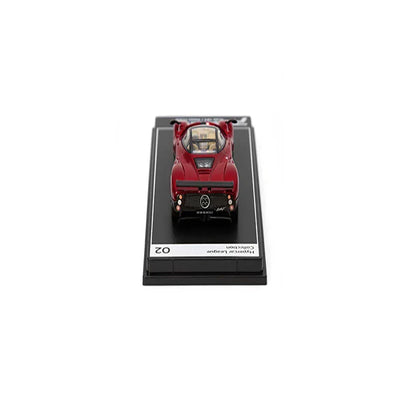 PosterCars Pagani Zonda F with Acrylic Box – Rosso Dubai Red (1:64) Diecast Car Model #2 - Jaiman Toys