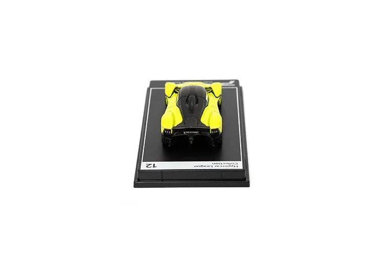 PosterCars H12 – Aston Martin Valkyrie with Acrylic Box (Lime Essence) 1:64 Diecast Car Model - Jaiman Toys