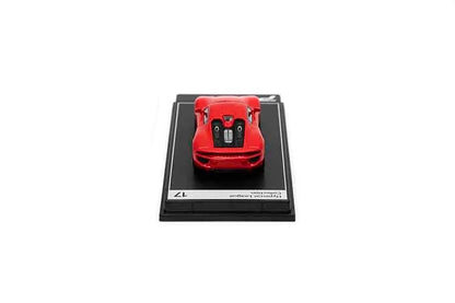 PosterCars 1:64 Porsche 918 Spyder – Guards Red – Acrylic Box Display | #H17 - Jaiman Toys