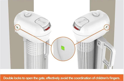 SG018 Baby Safety Gate- Retractable Extra Large PVC Mesh Safety Gate – Child & Pet Safety Barrier for Doorways, Hallways & Stairs