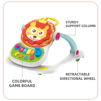 4-in-1 Baby Activity Walker – Sit, Walk & Play Musical Walker with Interactive Toy Panel for Infants