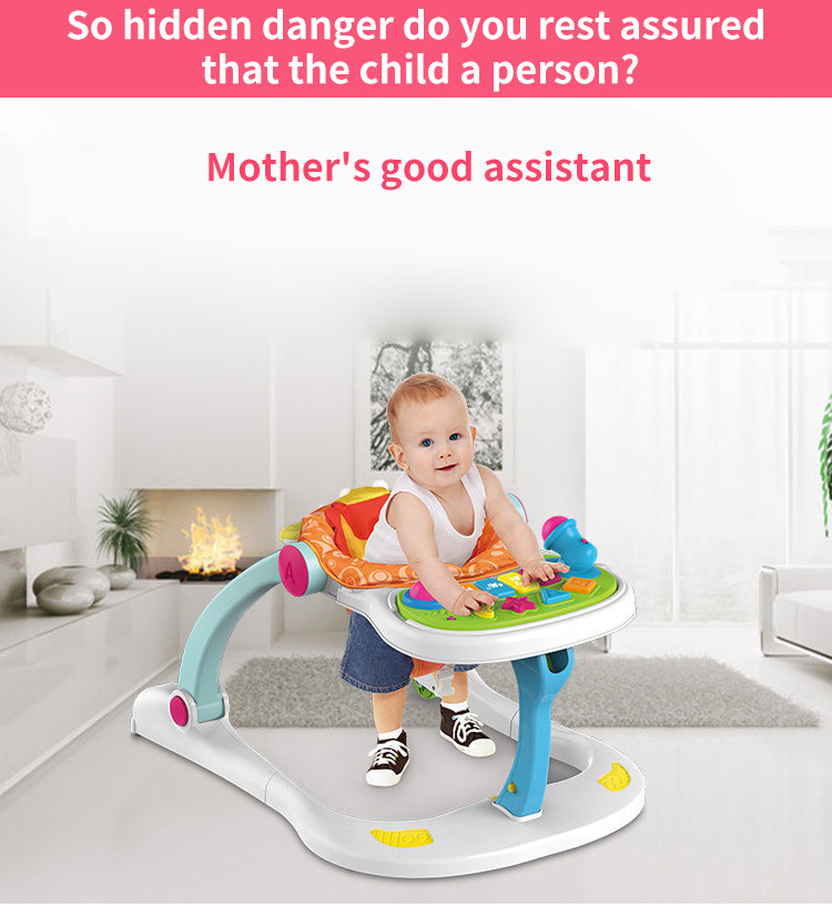4-in-1 Baby Activity Walker – Sit, Walk & Play Musical Walker with Interactive Toy Panel for Infants