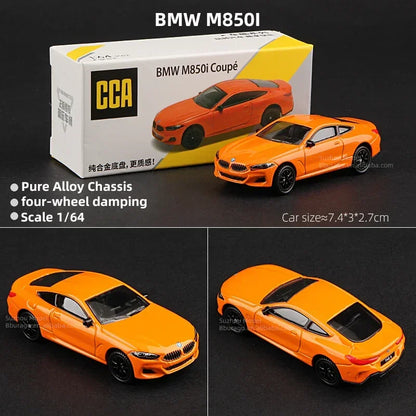 CCA 1:64 BMW M850i Coupé Diecast Model Car – Orange | Alloy Chassis, Suspension, Premium Miniature
