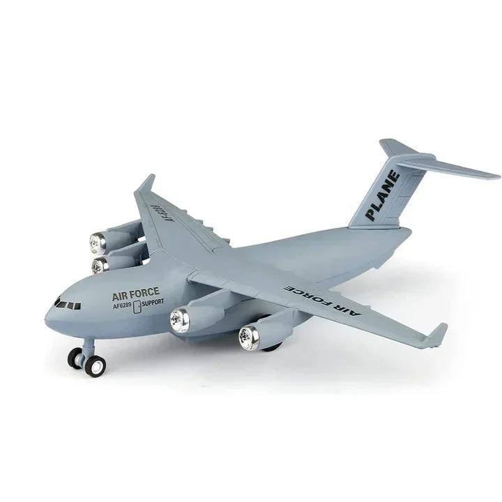 MetalHot Diecast Fighter Airplane Pull-Back Action with Light & Sound - 1:400 Scale (Blue) - Jaiman Toys