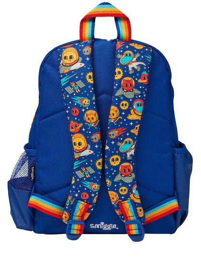 Smiggle Learn to Tell Time Dinosaur Backpack 14 Inch | Kids School Bag with Interactive Clock Front Pocket & Dual Bottle Pockets