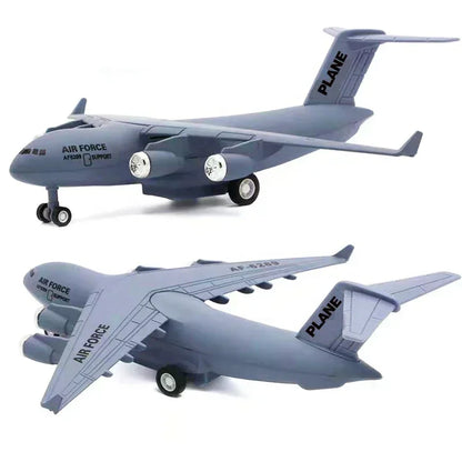 MetalHot Diecast Fighter Airplane Pull-Back Action with Light & Sound - 1:400 Scale (Blue) - Jaiman Toys