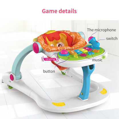 4-in-1 Baby Activity Walker – Sit, Walk & Play Musical Walker with Interactive Toy Panel for Infants