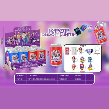 KPOP Demon Hunters Mystery Can Toy (1 Pc Random) – Surprise Collectible Figure with Cards for Kids & Fans
