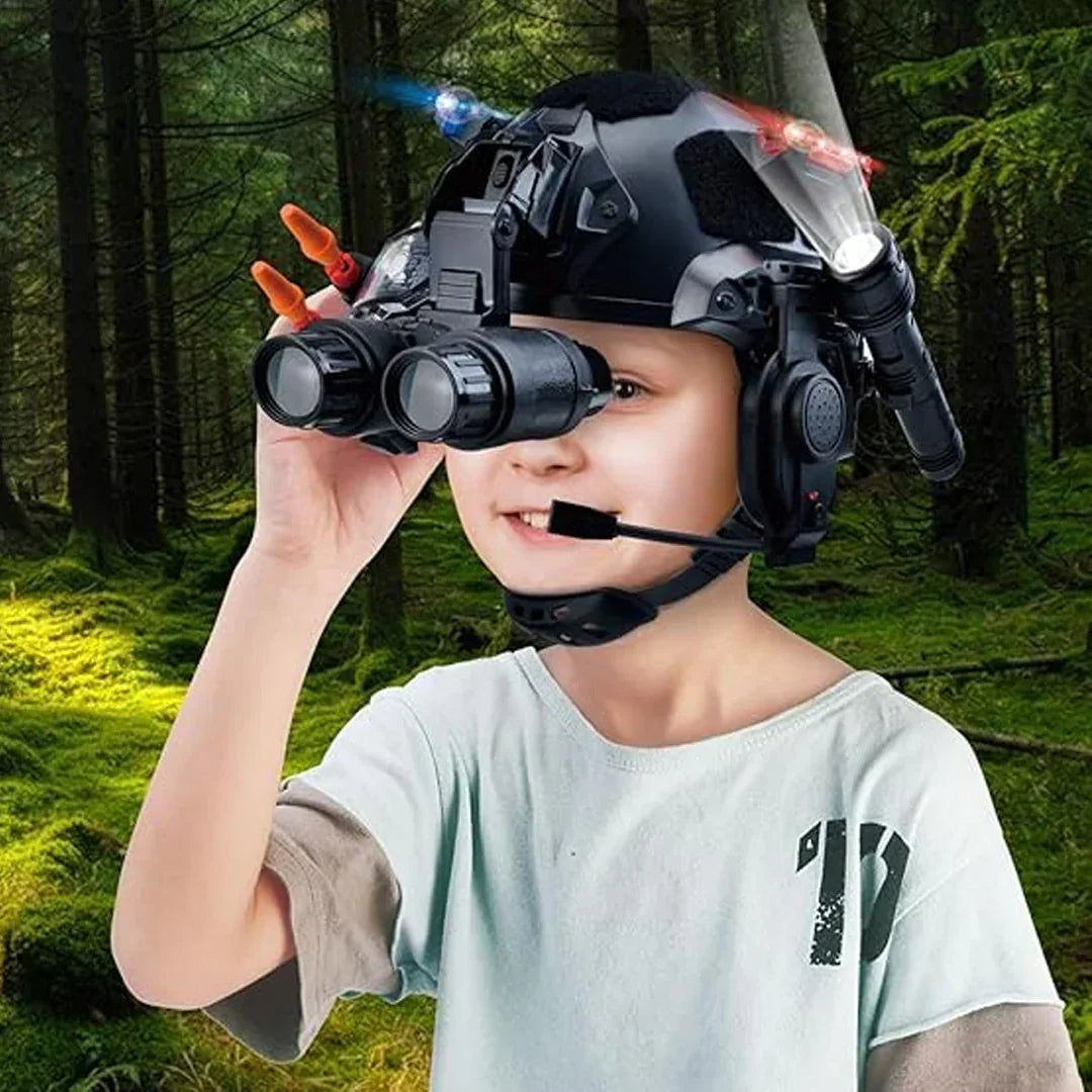 TRUE SWAT Super Commander Kids Tactical Helmet with Light-Up Binoculars & Headset