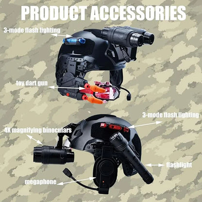 TRUE SWAT Super Commander Kids Tactical Helmet with Light-Up Binoculars & Headset