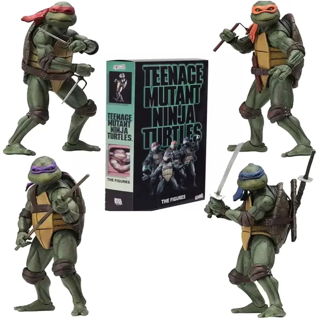 NECA TMNT Teenage Mutant Ninja Turtles SDCC 2018 1990 Movie 4-Pack (Rare Edition) - Jaiman Toys