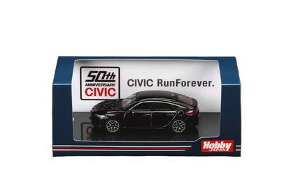 Hobby Japan 1:64 HJ641046 Honda Civic 50 Anniversary Run Forever FL1 LX Black Pearl Diecast Scale Model Car - Jaiman Toys