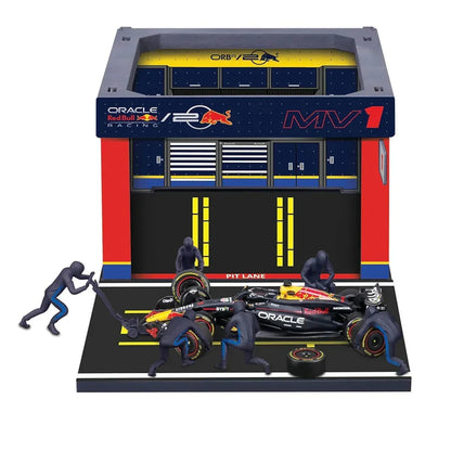 Bburago Oracle Red Bull Racing F1 Pit Pass Playset 1:43 Scale – RB20 Car with 6 Figures