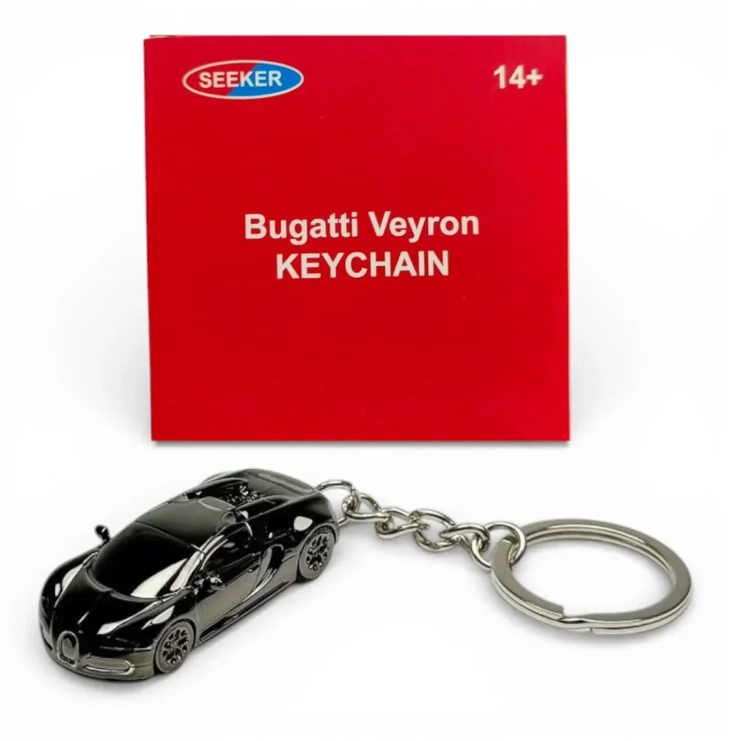 Seeker 1:87 Bugatti Veyron Super Sport Diecast Car Keychain – Metal Miniature Collectible Key Ring