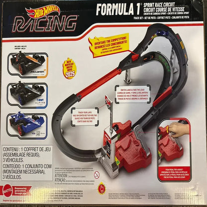Hot Wheels Formula 1 Racing Track Playset with Speed Launcher & Mini Cars
