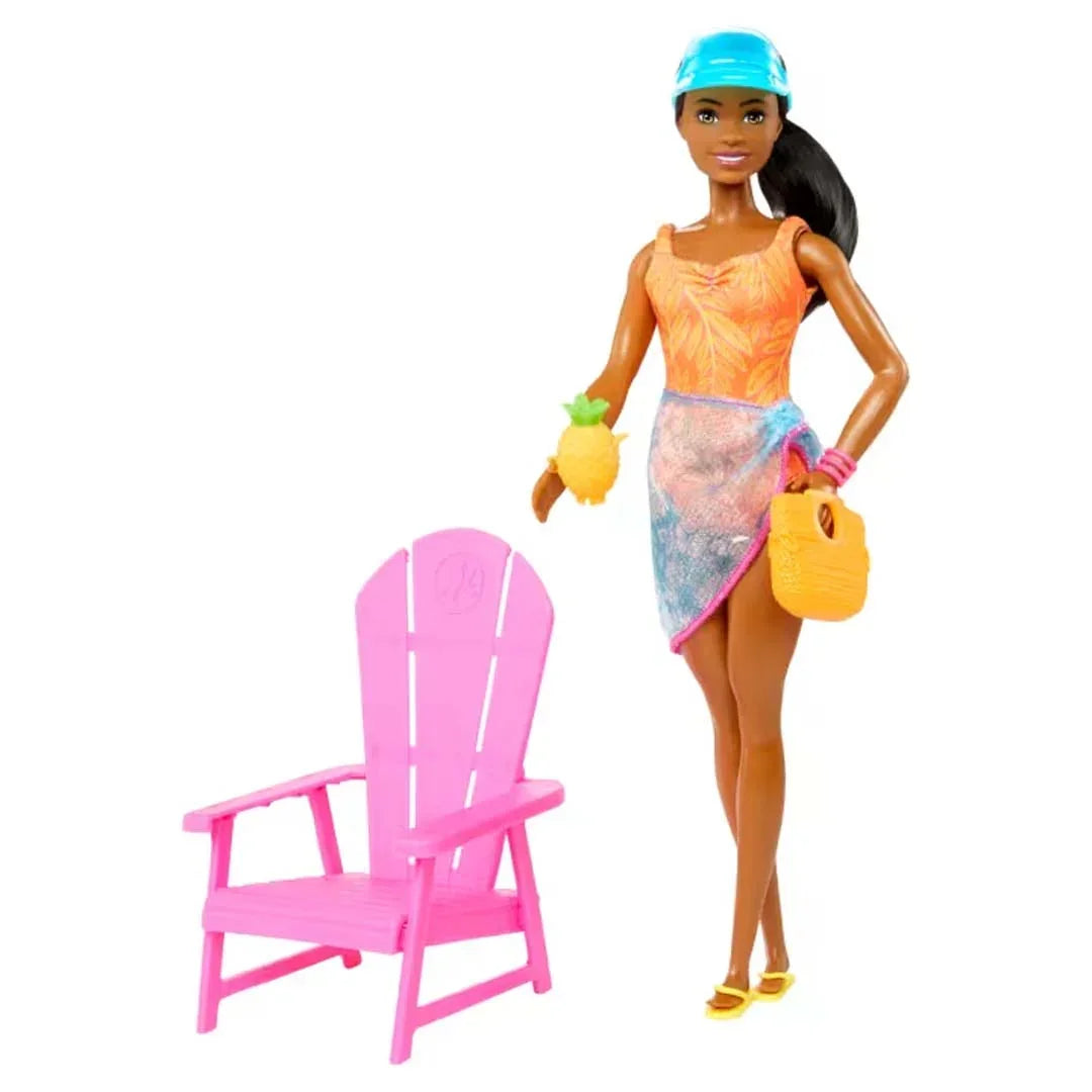 Barbie 12.7" Pink Passport Hawaii Brooklyn Doll Brown Hair/Brown Eyes Playset with Clothes & Travel Accessories - Jaiman Toys
