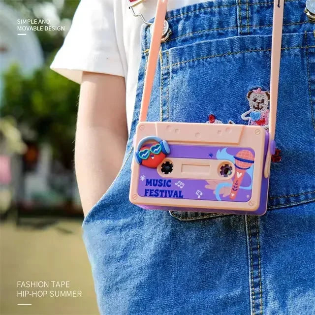 HipHop Tape Fan – Portable Cassette Style Mini Fan with Hand Crank | Retro Music Festival Design Desk Fan (Pack of 1)