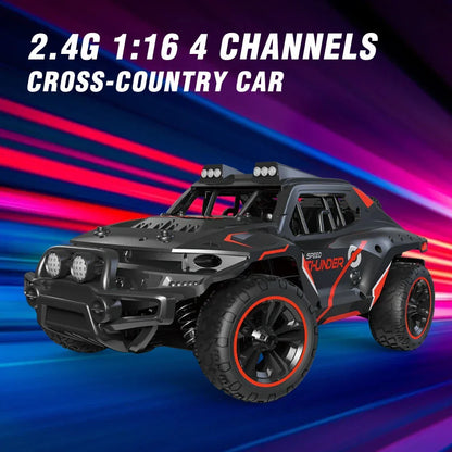 TKKJ THUNDER 1:16 RC Monster Truck 4WD 2.4GHz Remote Control Car | 25KM/H High-Speed Off-Road Rock Crawler