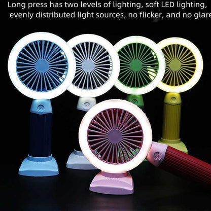 Fashion Lighting Fan Desktop Fan Mini Handheld Small Fan for Home, School USB Rechargeable & Portable Fan (Yellow) - Jaiman Toys