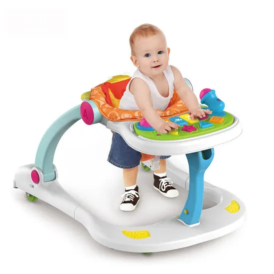 4-in-1 Baby Activity Walker – Sit, Walk & Play Musical Walker with Interactive Toy Panel for Infants