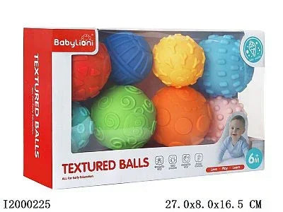Textured Sensory Balls Set – Soft Educational Baby Toy (8 Pieces)