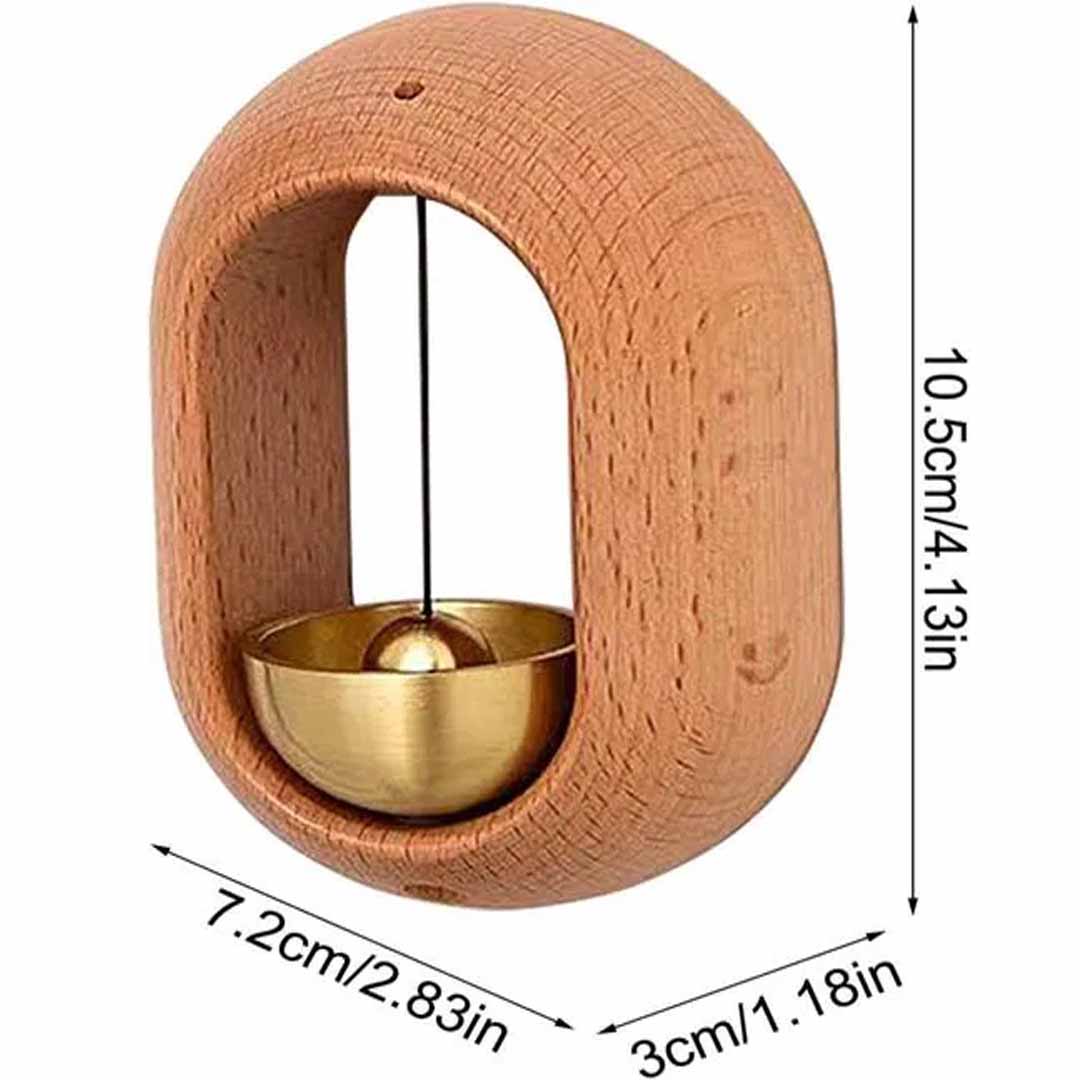 Magnetic Wooden Door Bell Chime – Minimalist Brass Door Chime for Home, Office & Entrance