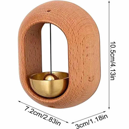 Magnetic Wooden Door Bell Chime – Minimalist Brass Door Chime for Home, Office & Entrance