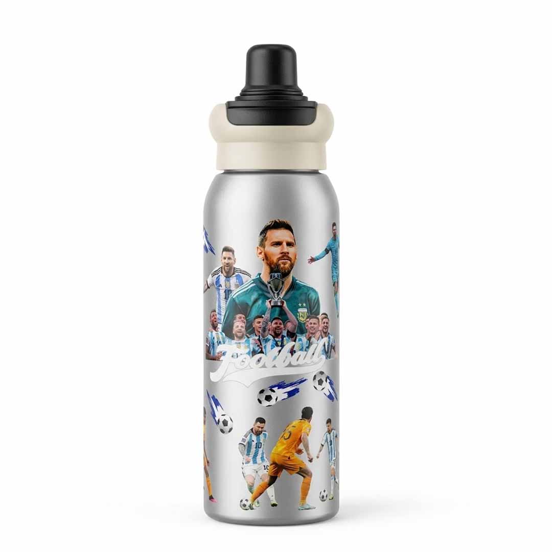 Kids Stainless Steel Football Theme 620ML  Water Bottle – Leakproof Sports Water Bottle for School, Travel & Outdoor Activities