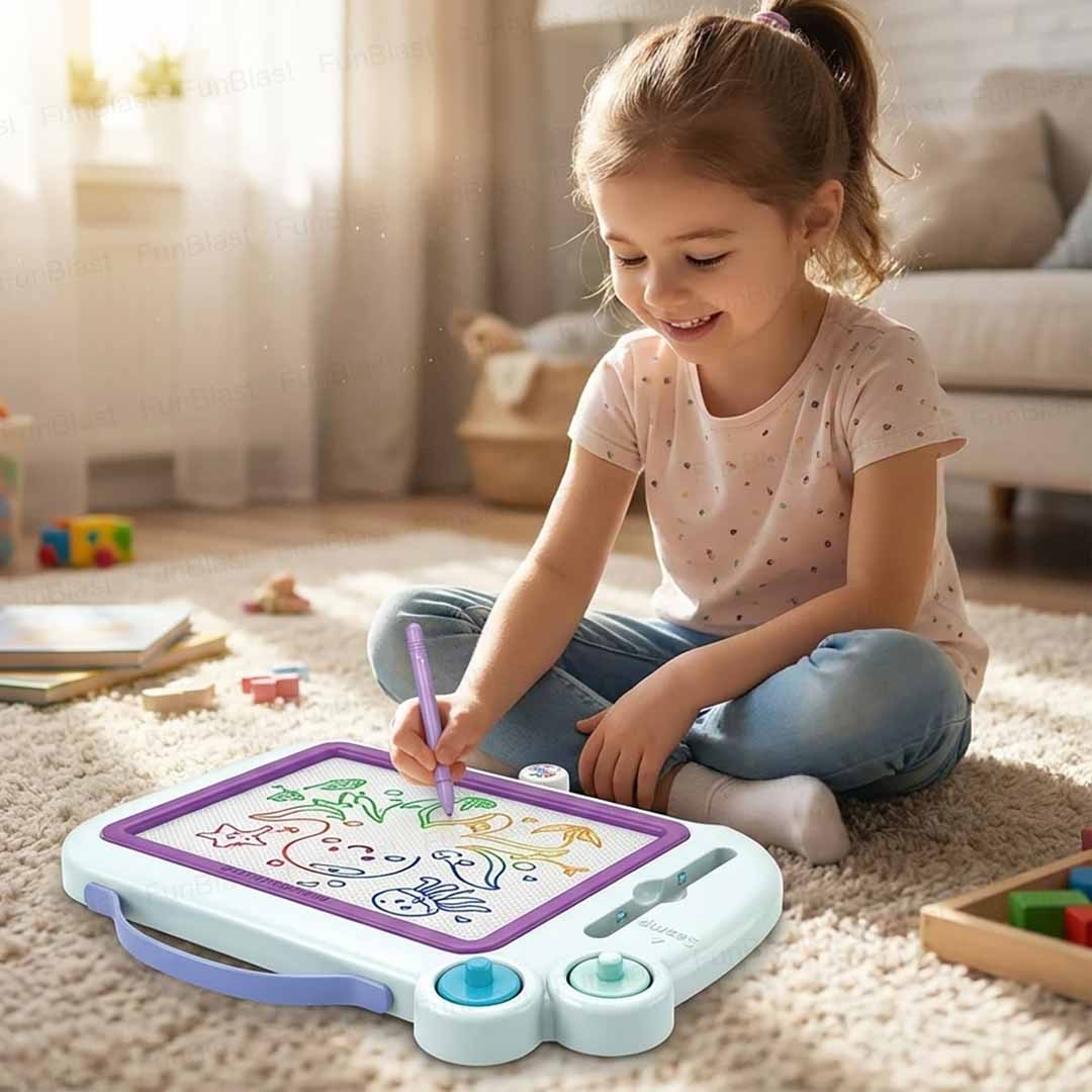 2-in-1 Kids Drawing Board – Magnetic Doodle Board with Eraser & Stylus Pen (3+ Years)
