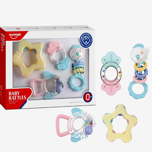 Huanger Baby Rattles Toy Set – Infant Sensory Rattle & Teether Toys for Newborn Babies (0+ Months)